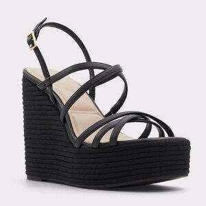 Brand New Aldo Cheratram Black Wedge Size 8